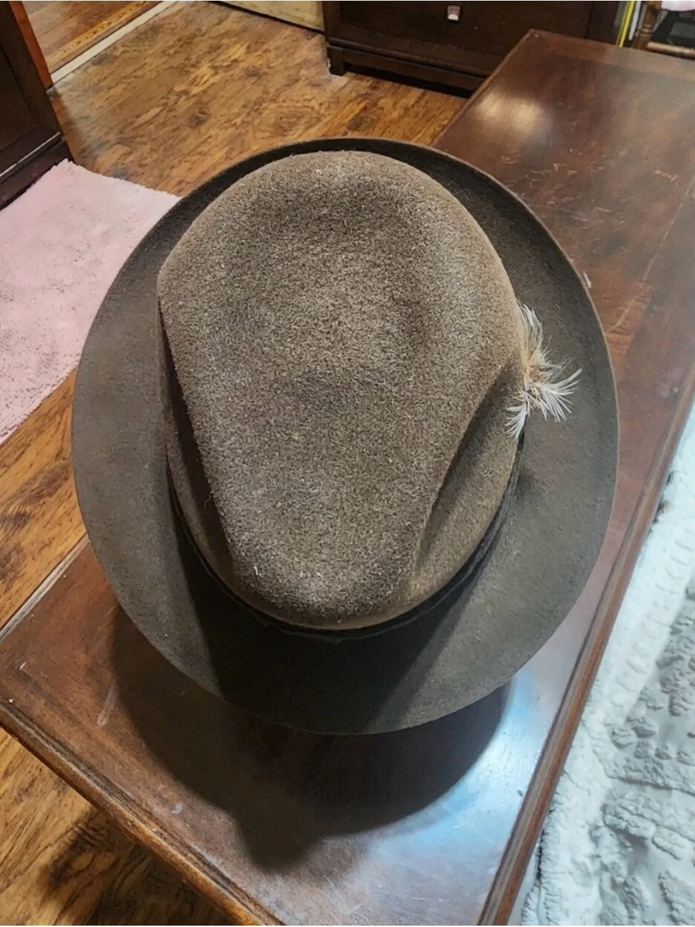Size 7.5 Dobbs Charleston Golden Coach Fedora Hat Chocolate Brown Fur Felt